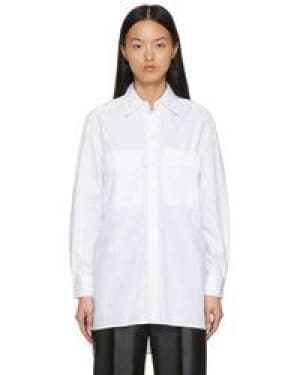 Hugo Boss Bafy Long Sleeve Shirt Open White Size 10 Women