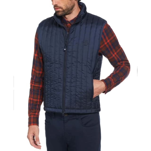 Original Penguin Vertical Quilted Gilet - Blue Blue M