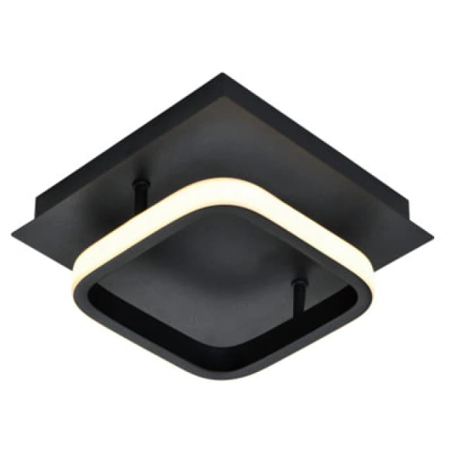 Happy Homewares Matt Black 3000K Square LED Ceiling Strip Light Fitting
