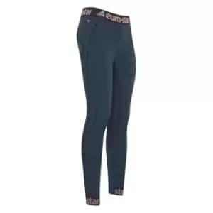 Eurostar Riding Tights Athletic Softshell Fullgrip Winter Ladies - Blue