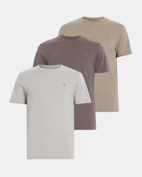 AllSaints Brace Brushed Cotton Crew T-Shirt 3 Pack