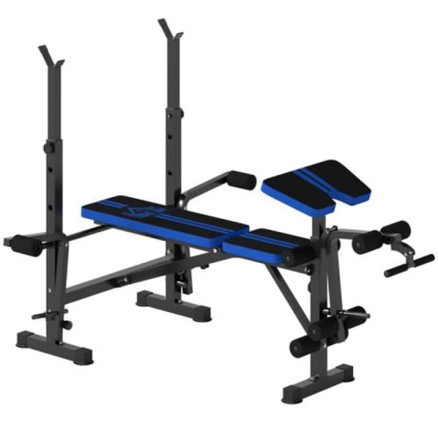 HOMCOM HOMCOM Multi-Function Adjustable Weight Training Bench Gym Fitness Lifting in Blue Blue One Size Unisex 5063603029088