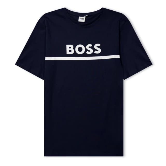 Boss Kids Large Logo T-Shirt, Logo Design Navy 849 male 4Y