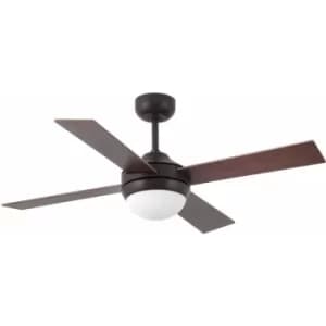 Faro Mini 2 Light Small Ceiling Fan Wood, Rust with Light, E14