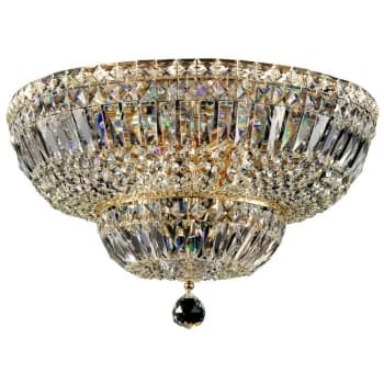 Basfor Semi Flush Ceiling Lamp Gold Antique & Crystal, 12 Light, E14
