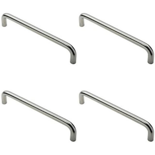 Loops 4x Round D Bar Pull Handle 319 x 19mm 300mm Fixing Centres Satin Steel Metallics unisex