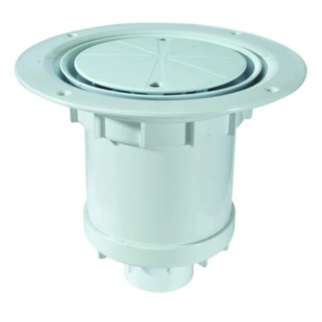 McAlpine TSG2WH 75mm Water Seal Trapped Gully, Clamp Ring and Cover Plate, 110mm or 2" Vertical Solvent Spigot Outlet White
