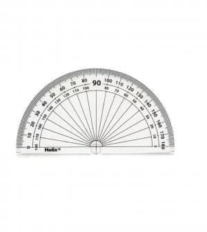Helix 10cm 180 Degree Protractor Clear (Pack of 50) H02040