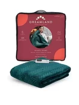 Dreamland Hurry Home Deluxe Velvet Warming Herringbone Emerald Throw