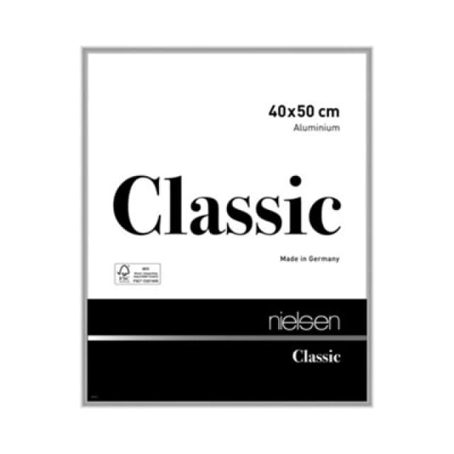 Nielsen Classic Polished Silver Aluminium Picture Frame 40X50Cm - With Float Glass And Push/turn Clips