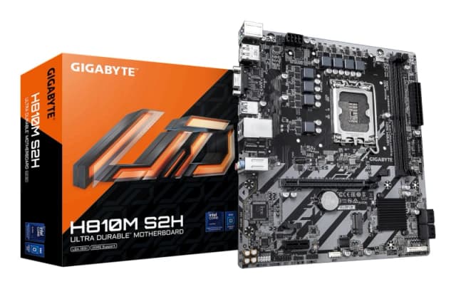 Gigabyte Gigabyte H810M S2H Motherboard - Intel Core Ultra (Series 2) CPUs, 4+1+2 Phases VRM, up to 6400MHz DDR5, 1xPCIe 4.0 M.2, 1GbE LAN, USB 3.2 Ge