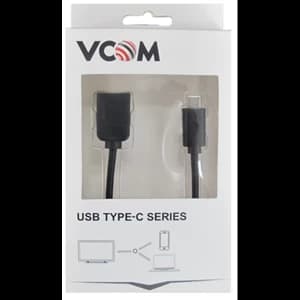 VCOM USB 3.0 A (F) to USB 3.1 C (M) 0.5m Black Retail Packaged Data Cable