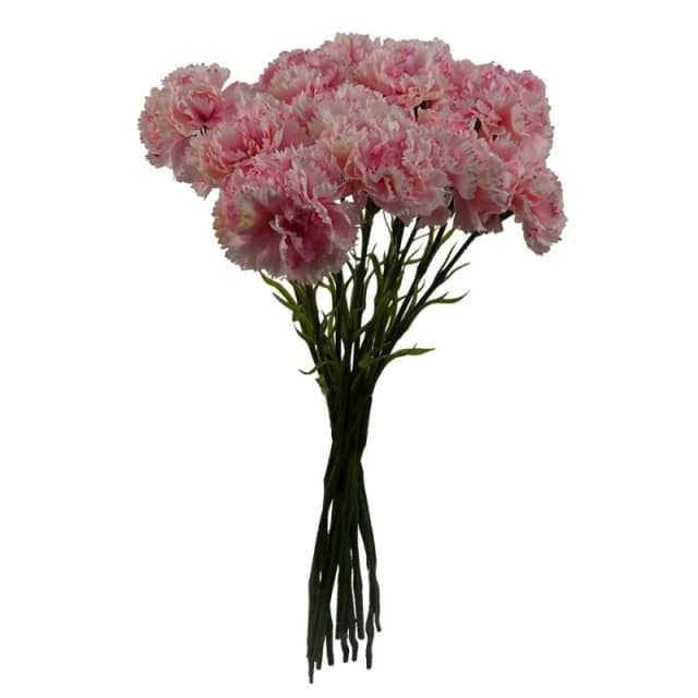 Leaf 12 x Pink Carnation Artificial Flower Pink unisex