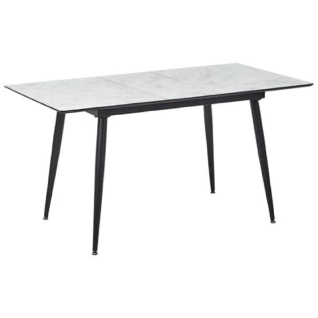 Beliani Dining Table Eftalia White Marble 120/150 Cm 80 Cm