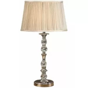 Diana Luxury 550mm Table Lamp Bright Nickel Beige Shade Traditional Bulb Holder