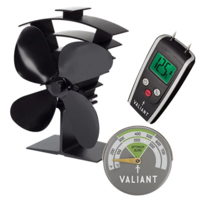 Valiant Valiant Premium IV Stove Fan, Magnetic Thermometer and Moisture Meter in Green Green One Size Unisex 5031300006008