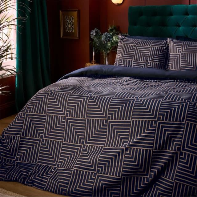 Biba Giselle Duvet and Pillowcase Set Navy unisex Double