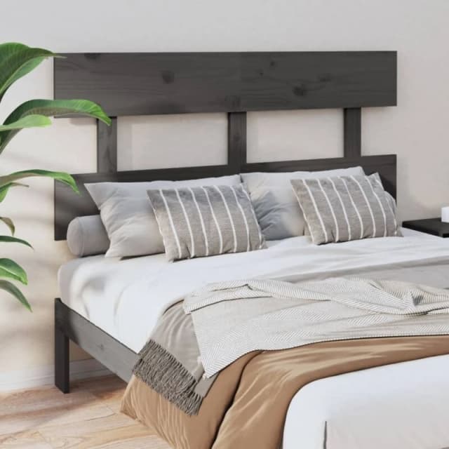 Vidaxl Bed Headboard Grey 144X3X81cm Solid Wood Pine, Grey 819072