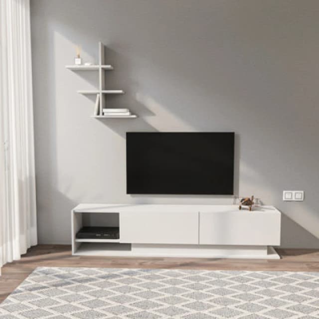 Decorotika Decortika Liza Modern TV Stand TV Unit With Storage White