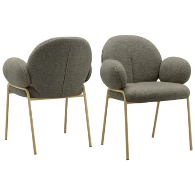 Dorel Iwama D.chair 2Pk Dark Mink Teddy Fabric, Brown 11271187UK