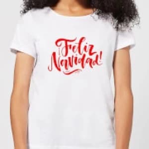 Feliz Navidad Womens T-Shirt - White - 3XL