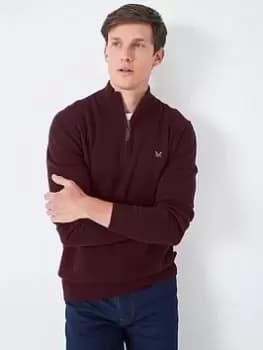 Crew Clothing Crew Clothing Classic Half Zip Knit, Purple Size XL Men