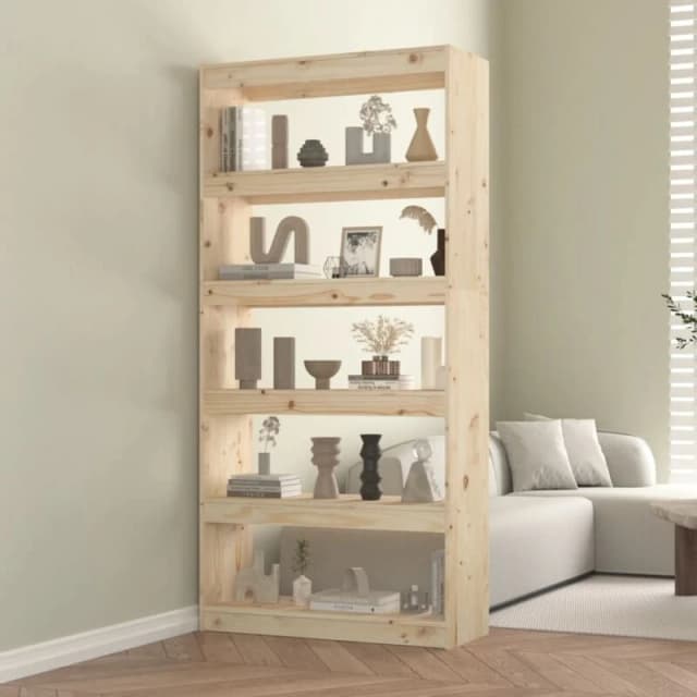 VIDAXL Book Cabinet/Room Divider 80x30x167.4cm Solid Wood Pine Vidaxl 8720286608982