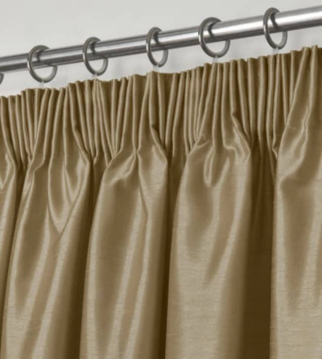 Intimates Modern Ring Top Curtains, Ready-Made High-Quality Faux Silk, Machine Washable, Energy-Saving Living Room Curtains - Latte