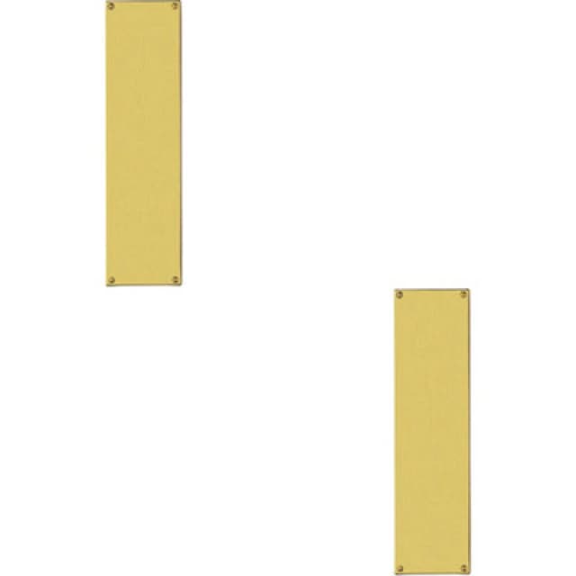 Loops 2x Flat 1.5mm Door Finger Plate 304 x 77mm Polished Brass Protective Push Plate Metallics