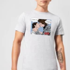 Star Wars Leia Han Solo Love Mens T-Shirt - Grey - 3XL