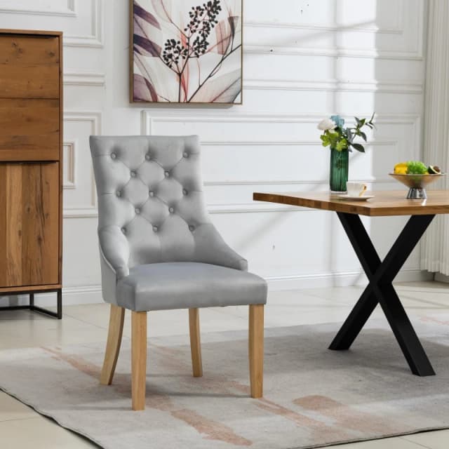 Artemis Home Ravenna Velvet Dining Chairs - Set of 2 in Silver Silver Unisex