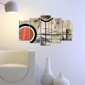 5ABSMDF-91 Multicolor Decorative MDF Painting (5 Pieces)