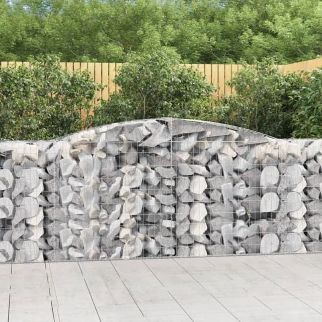 VIDAXL Arched Gabion Baskets 4 pcs 400x50x100/120cm Galvanised Iron Vidaxl 8720845575816