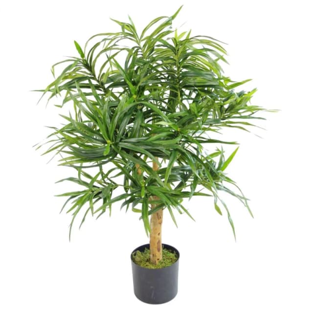 Leaf Artificial Ficus Tree Plant Green Dracaena 100cm Natural Wood Trunk Realistic Botanik Green