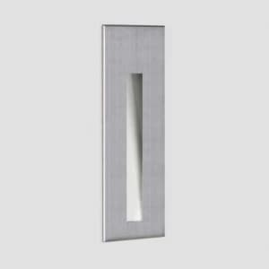 LED 1 Light Outdoor Recessed Marker Wall Light Brushed Stainless Steel