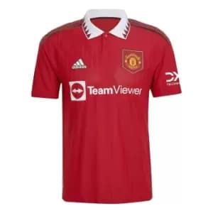adidas Manchester United FC Home Authentic Shirt 2022 2023 Mens - Red