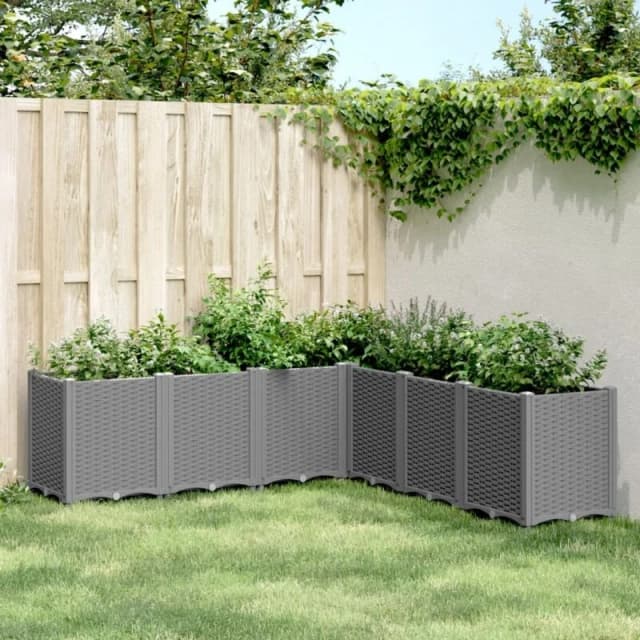 VIDAXL Garden Planter Light Grey 160x160x53cm pp Vidaxl 8721012410749