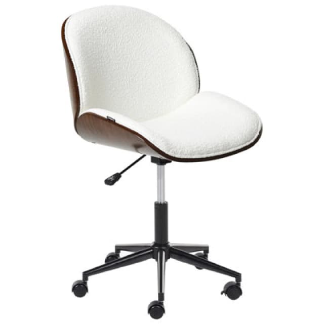Beliani Desk Chair Menesha Boucle White