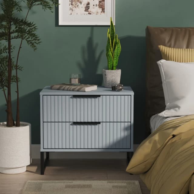 Ready Assembled 2 U Menai 2 Drawer Side Table (Ready Assembled) in Light Blue Size: Small Light Blue Unisex Small