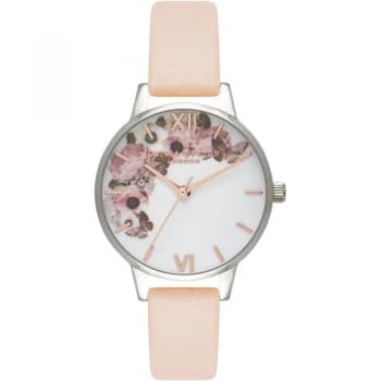 Signature Floral Rose Gold Silver & Nude Peach Watch