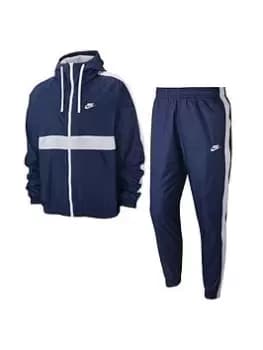 Nike NSW Contrast Woven Hooded Tracksuit - Navy Size M Men