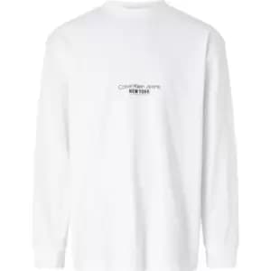 Calvin Klein Jeans Motion Floral Graphic Ls Tee - White