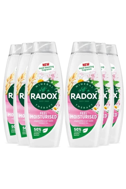 Radox Mineral Therapy 'Shower Gel' Feel Moisturised Mood Boosting, 6 x 450ml White unisex