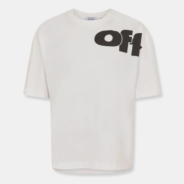 Off White Mens Logo Skate T-Shirt White-Black male XS