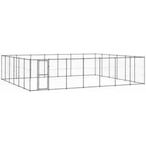 Vidaxl - Outdoor Dog Kennel Steel 50.82 m² Black