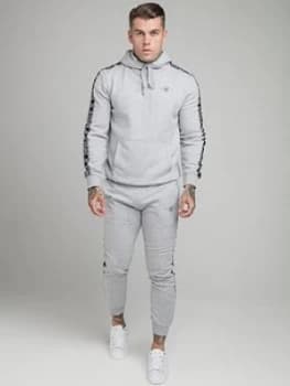 SikSilk Fleece Overhead Hoodie Tracksuit - Grey
