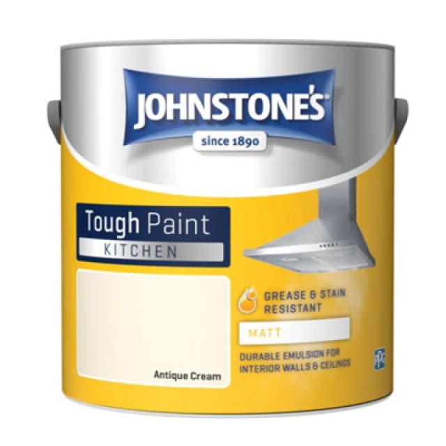 Johnstone's Kitchen Matt Tough Emulsion Paint, 2.5L, Antique Cream