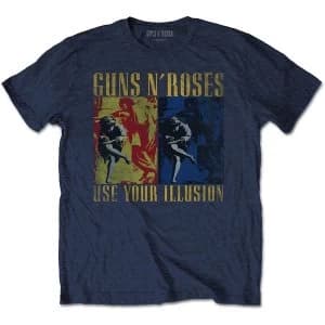 Guns N' Roses - Use Your Illusion Navy Unisex Large T-Shirt - Blue