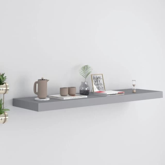 VIDAXL Floating Wall Shelf Grey 90x23.5x3.8cm MDF vidaXL 8720286074909