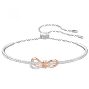 Swarovski Lifelong Bow Two Colour Rose Gold Tone Bangle 5447079